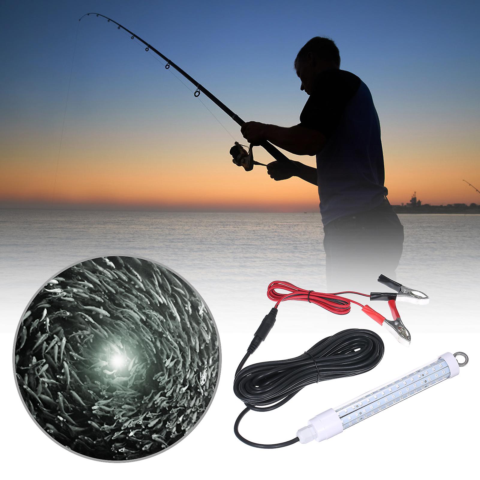 Underwater Night Fishing Light Ip68 Lure Bait 12-24v 10w 120leds 1000lm Leds Submersible Fish Finder Lamp With 6m/19.69ft Cord No.267569