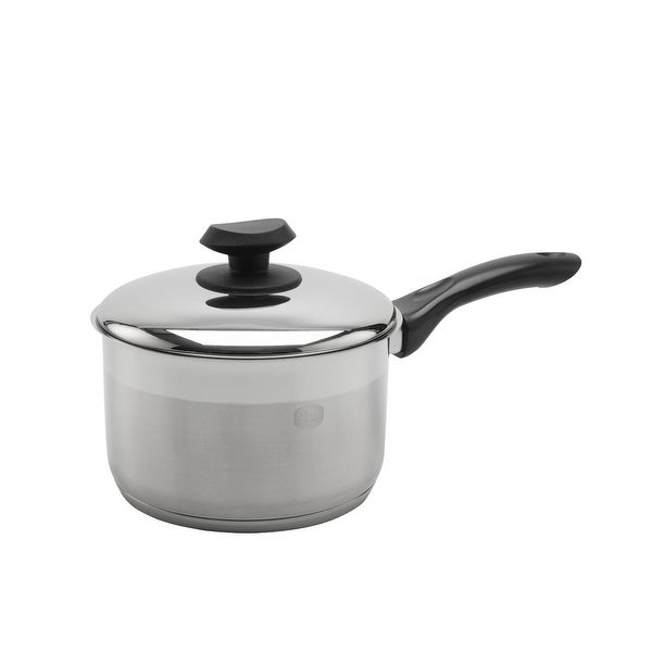 YBM Home Professional Chef’s 18/10 Stainless Steel Sauce Pot Covered Tri-Ply Capsule Base With Handle， Induction Compatible