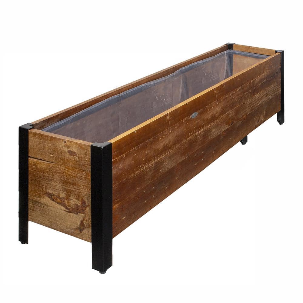 Grapevine 46 in. Urban Garden Recycled Wood and Metal Planter Rectangular PL10004