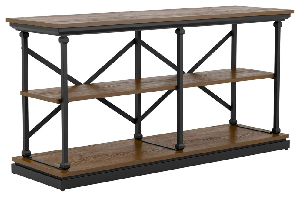 Transitional Coffee Table Set  Metal Frame  ampCrown Molded Top   Industrial   Coffee Table Sets   by Decor Love  Houzz