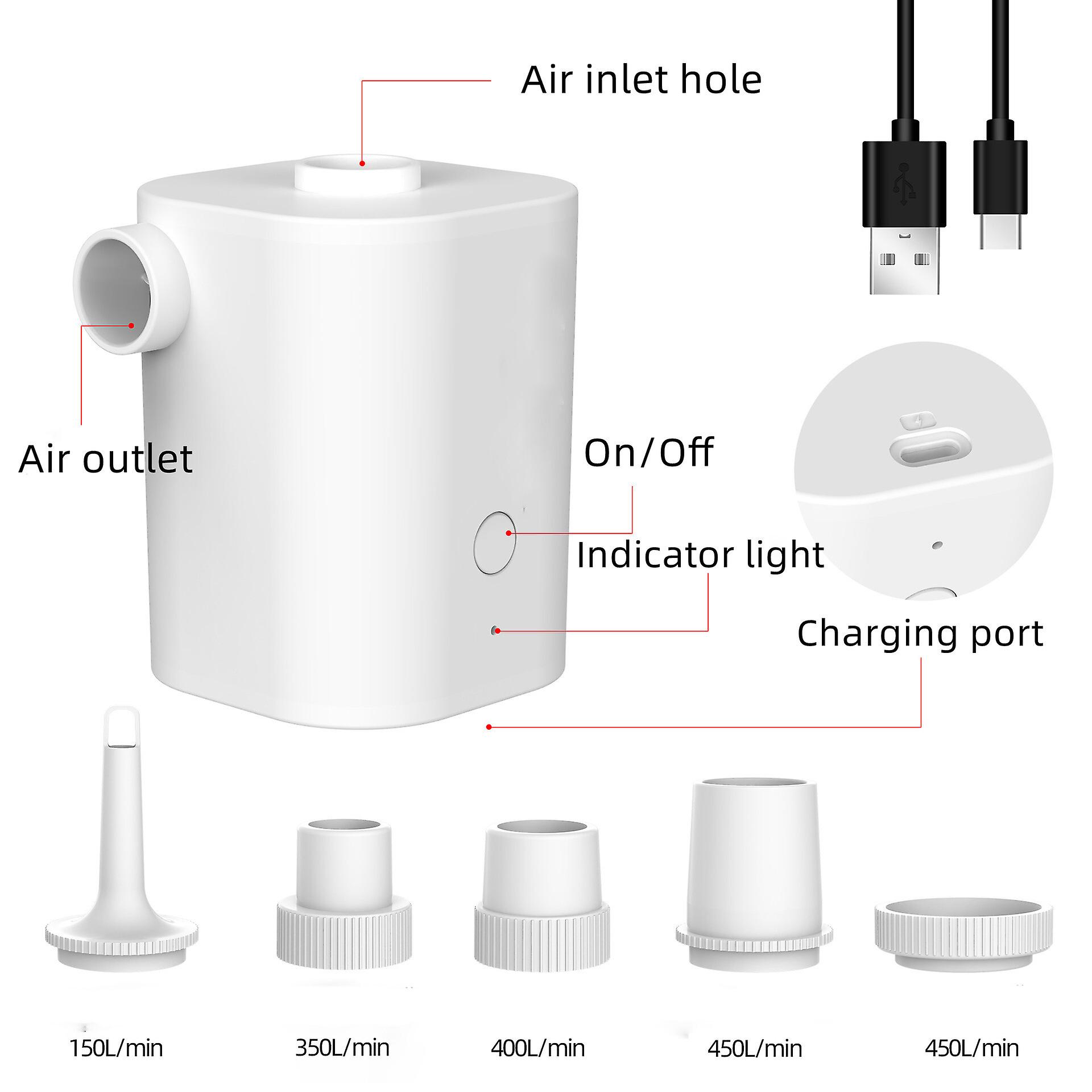 Electric Portable Air Pump Usb Rechargeable Quick Inflator