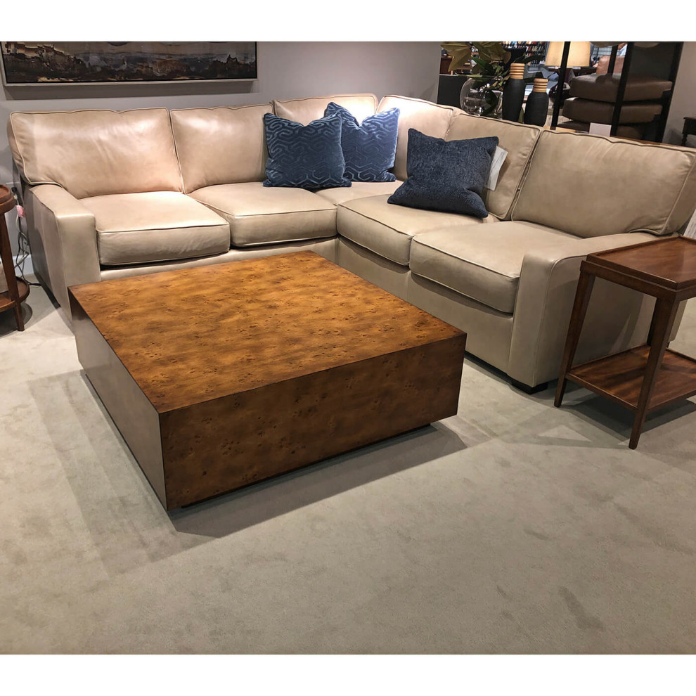 Rustic Modern square coffee table Burl Wood   Transitional   Coffee Tables   by English Georgian America  Houzz