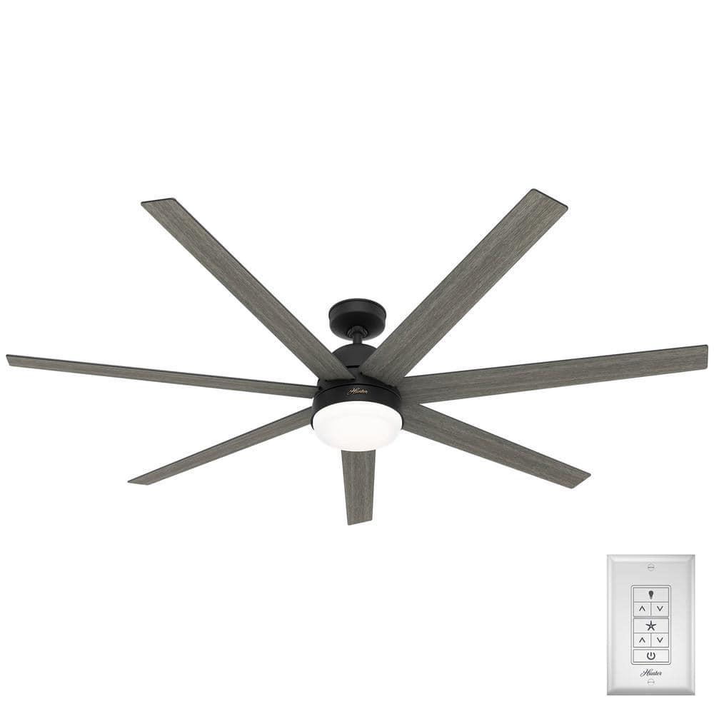 Hunter Phenomenon 70 in Indoor Matte Black Smart Ceiling Fan with Remote and Light Kit