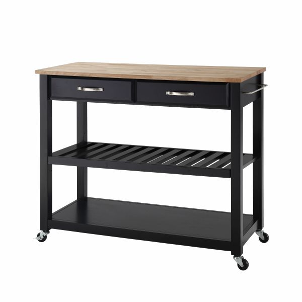 Wood Top Kitchen Prep Cart