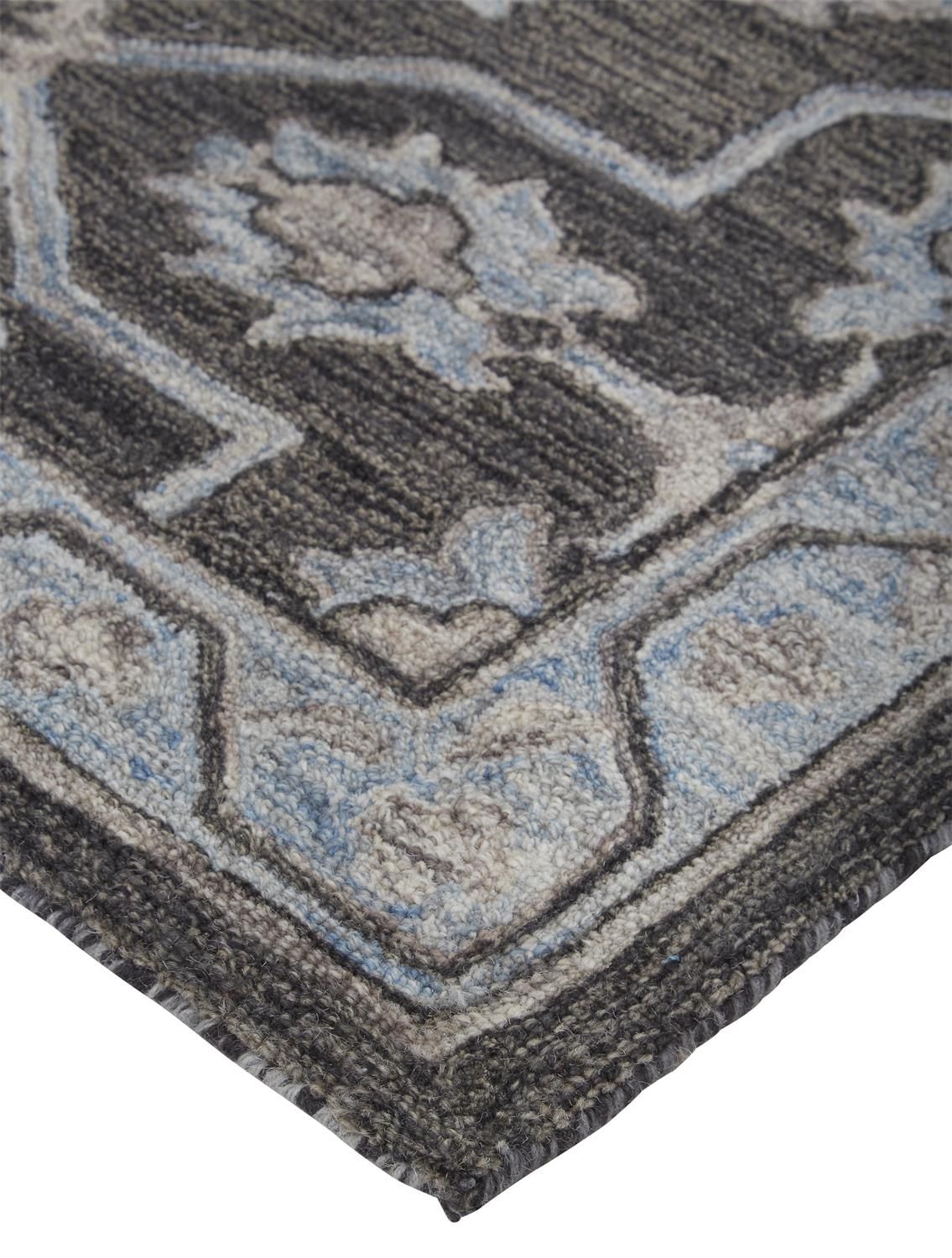 Faris Gray and Blue Rug by BD Fine