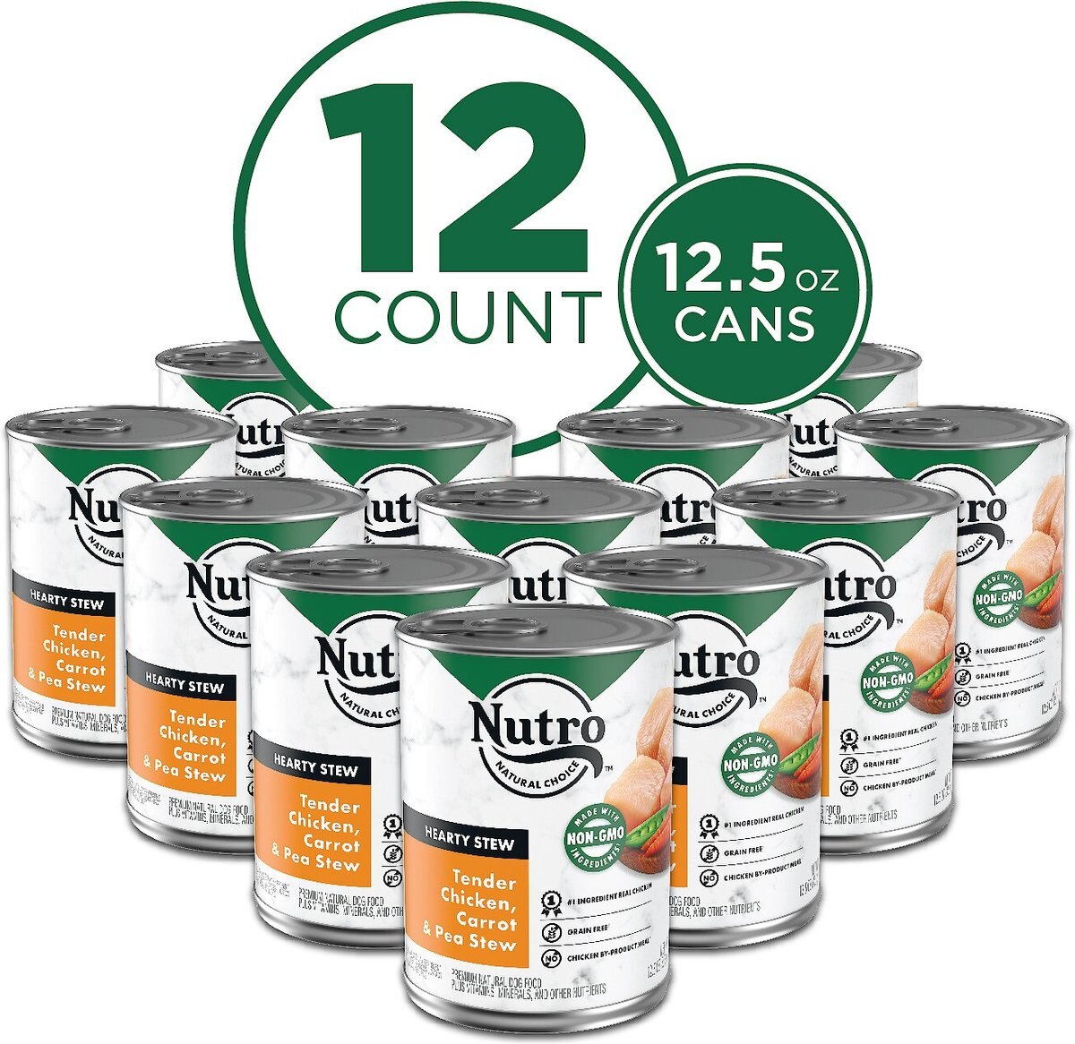 Nutro Hearty Stew Tender Chicken， Carrot and Pea Stew Grain-Free Canned Dog Food