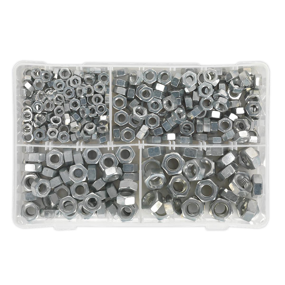 Sealey Ab029Sn Steel Nut Assortment 320Pc 1/4In -1/2In Unf Din 934