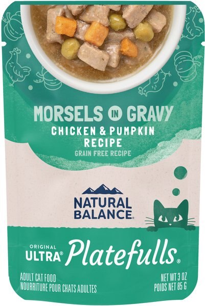 Natural Balance Platefulls Chicken and Pumpkin Formula in Gravy Grain-Free Cat Food Pouches