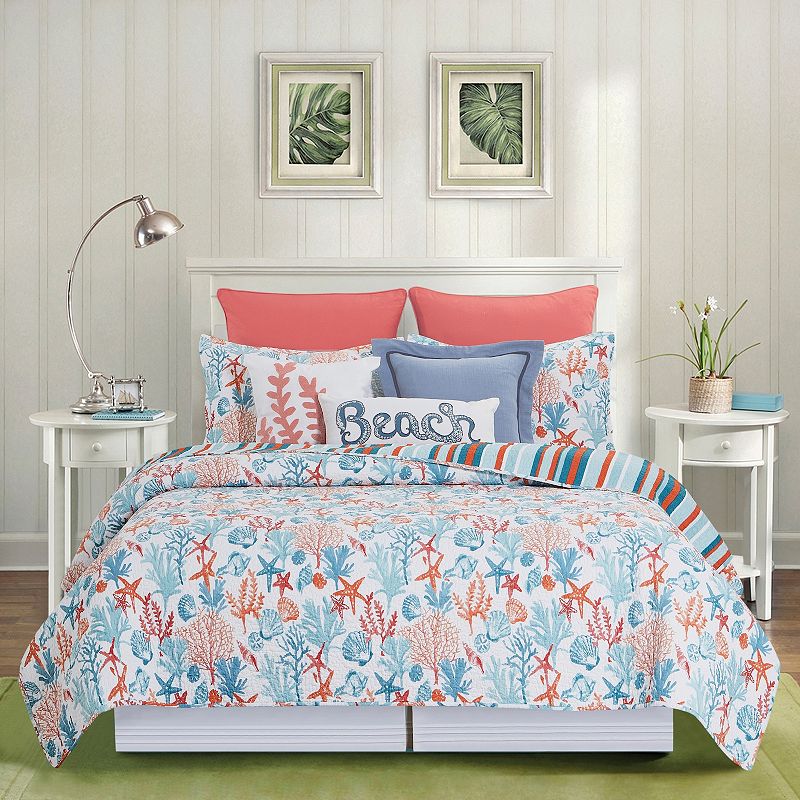 CandF Home Tangerine Coast Quilt Set with Shams