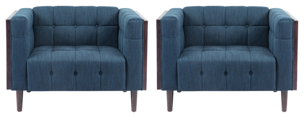 Croton Tufted Club Chairs (Set of 2)   Midcentury   Armchairs And Accent Chairs   by GDFStudio  Houzz