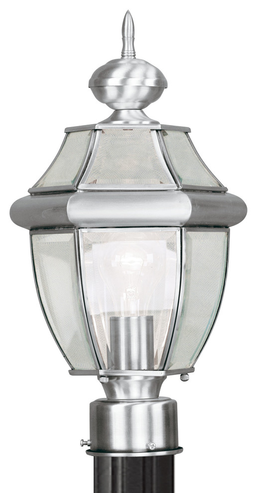 Livex Lighting 1 Light Bn Outdoor Post Lantern   2153 91   Traditional   Post Lights   by HedgeApple  Houzz