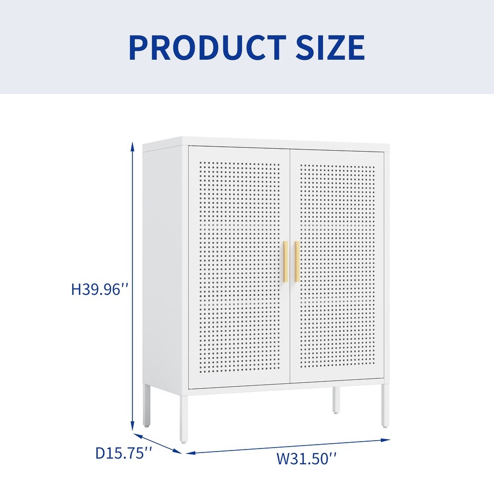 Steel Storage Cabinet with 2 Doors and 2 Adjustable Shelves