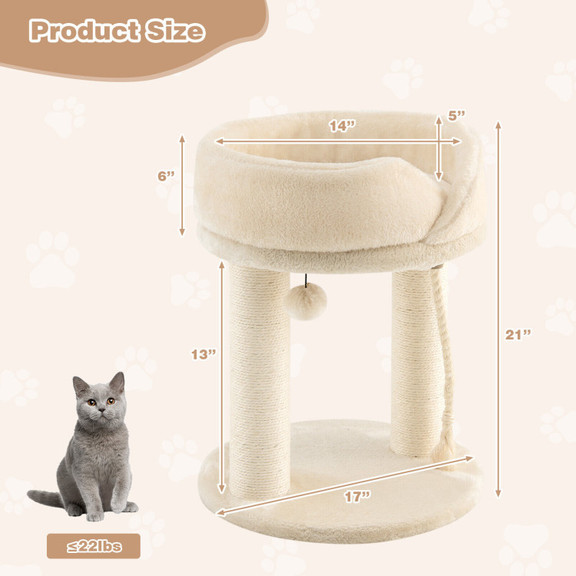 Costway 83460915 Cat Climbing Tree with Plush Perc...