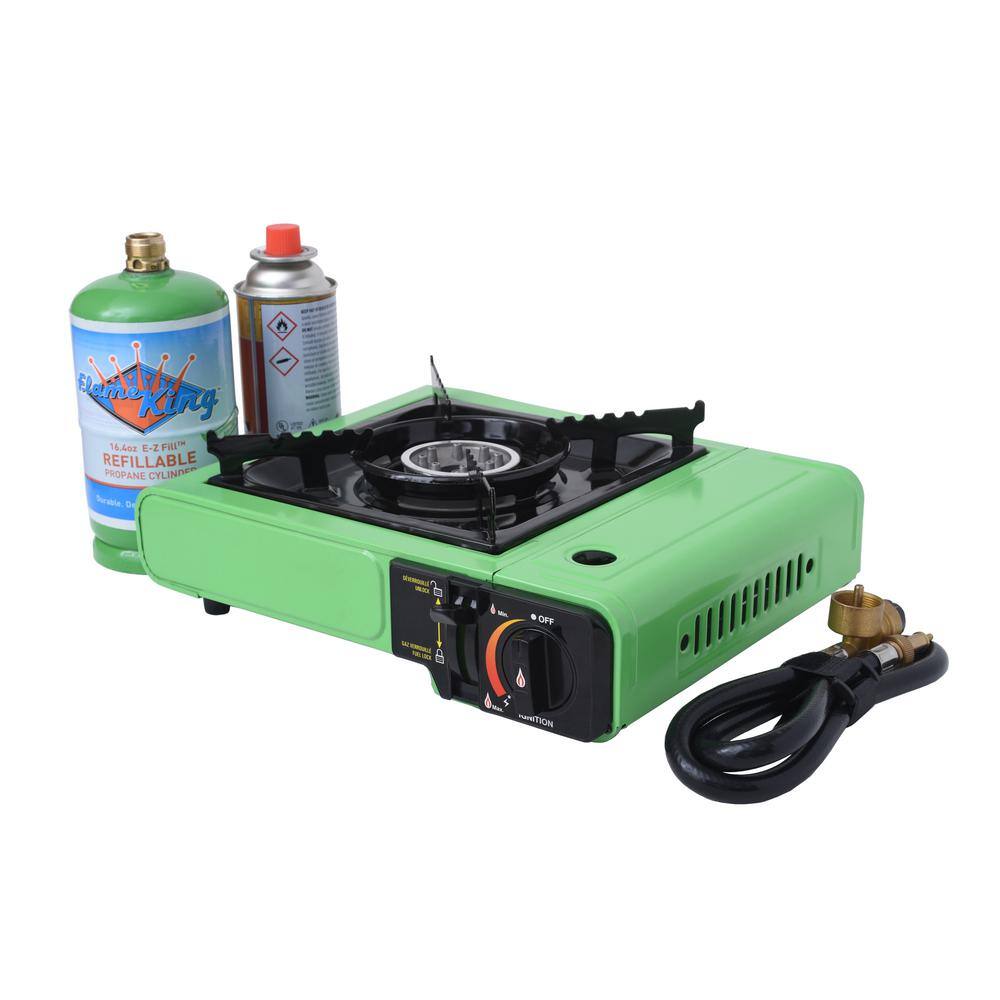 Flame King Portable Multi-Fuel Butane or Propane Camping Stove Burner with Carry Case VT-505