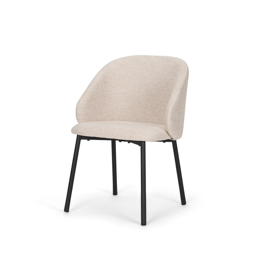 Shannon Dining Chair w/ Gray Fabric   Matte Black Metal