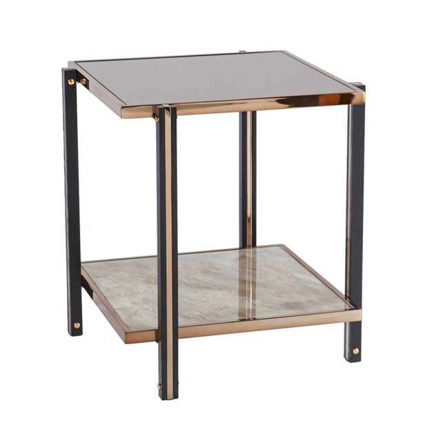 Carswaf End Table With Mirrored Top Champagne Aiden Lane