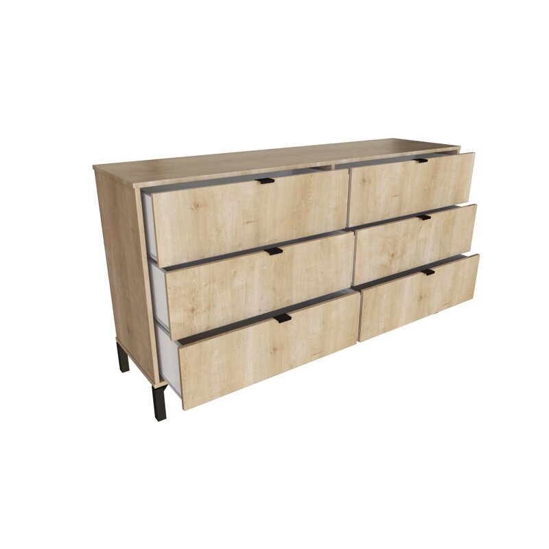 Modern 6 Drawer Dresser