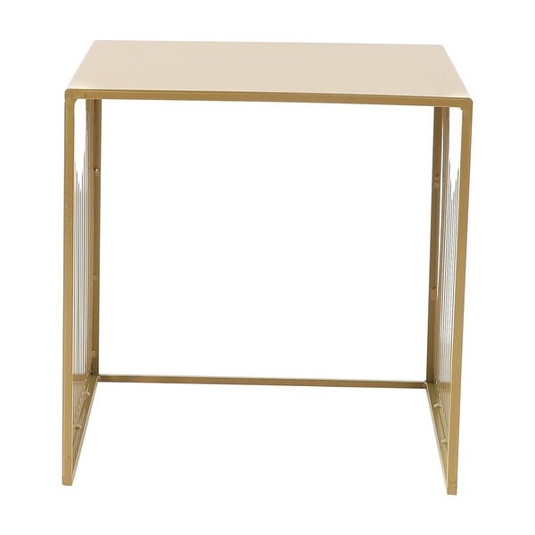 LeisureMod Cisco Modern Square Powder-Coated Steel Finish Side Table - 15.8