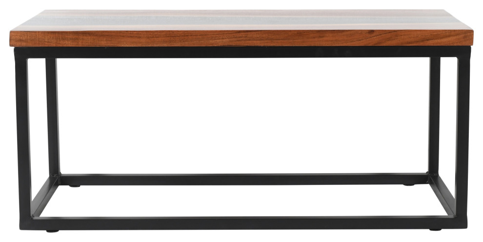 Iron Acacia Epoxy Top Coffee Table   Industrial   Coffee Tables   by SeventhStaRetail  Houzz