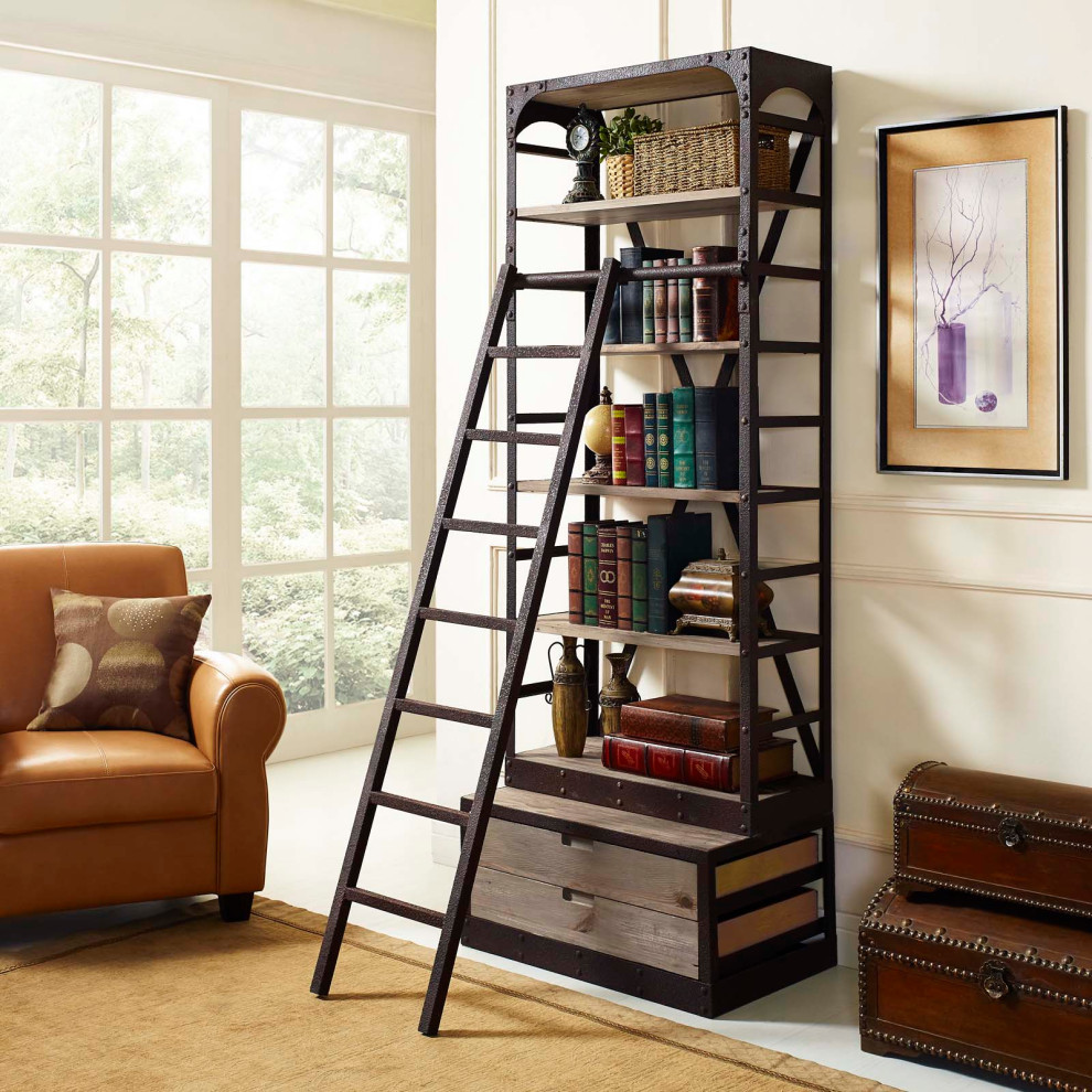 Velocity Wood Bookshelf   Industrial   Bookcases   by GwG Outlet  Houzz