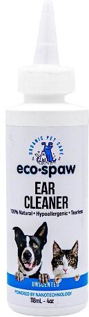 EcoSpaw Unscented Dog and Cat Ear Cleaner， 4-oz bottle