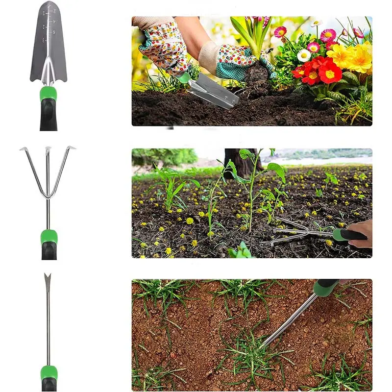 Custom 87 PCS Heavy Duty Garden Tools Starter Kit Gardening and Weeding Multi functional Flower Shovel Tool Set for Home use