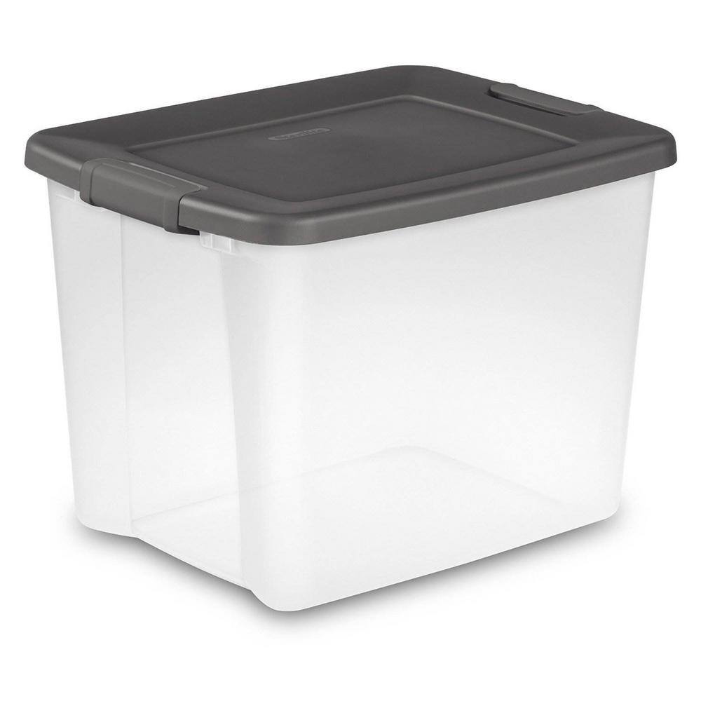 Sterilite 50 Qt. Stackable Latching Shelf tote Storage in Clear (12-Pack) 12 x 19373V06