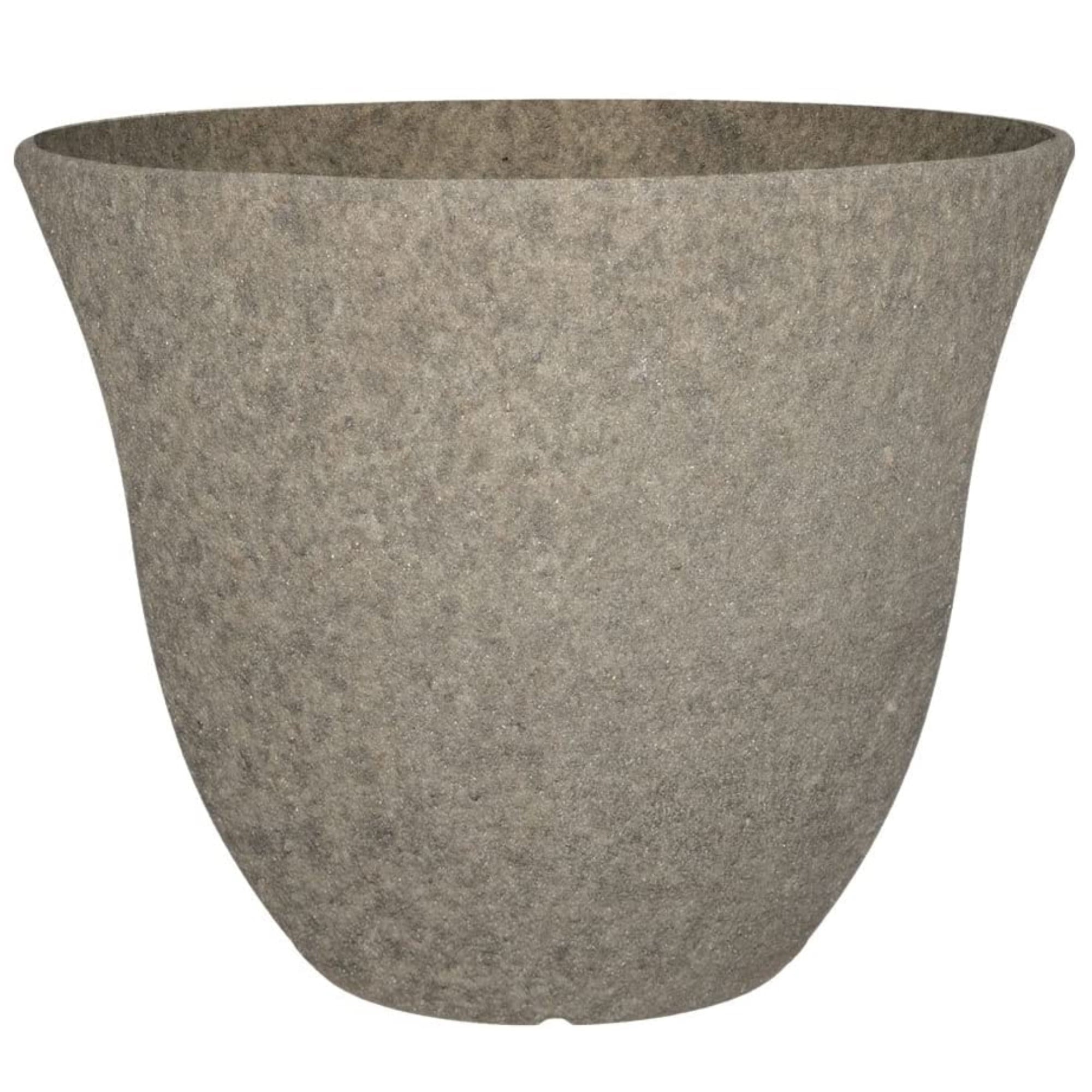 Classic Home and Garden Honeysuckle Resin Flower Pot Planter, Stone Grey, 13"