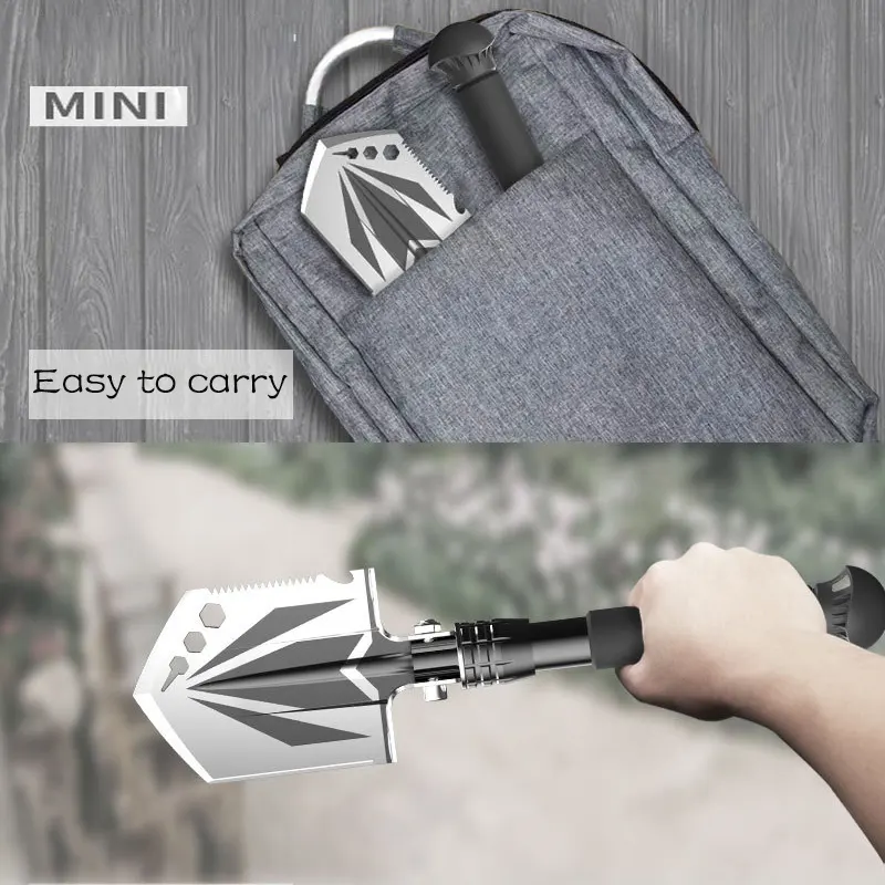 Gina Multifunctional Shovel Portable Folding Gardening Tools Practical Emergency Gadget for Outdoor Camping Hiking