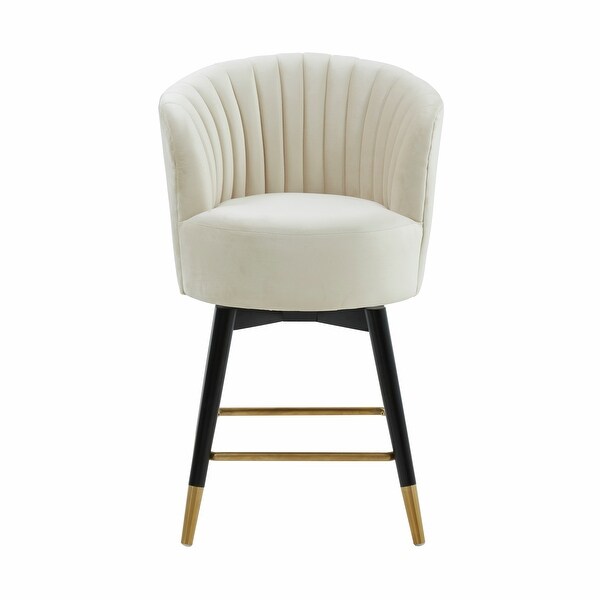 Liana Cream Velvet Swivel Stool by Inspire Me! Home Decor