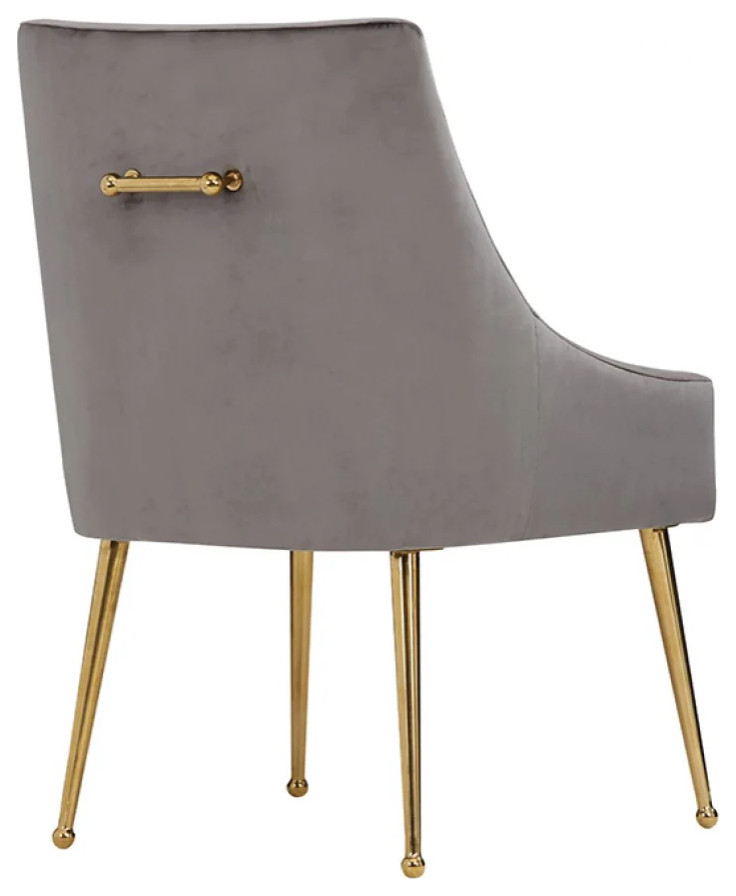 Leighton Modern Gray Velvet and Gold Dining Chair  Set of 2   Contemporary   Dining Chairs   by Virgil Stanis Design  Houzz