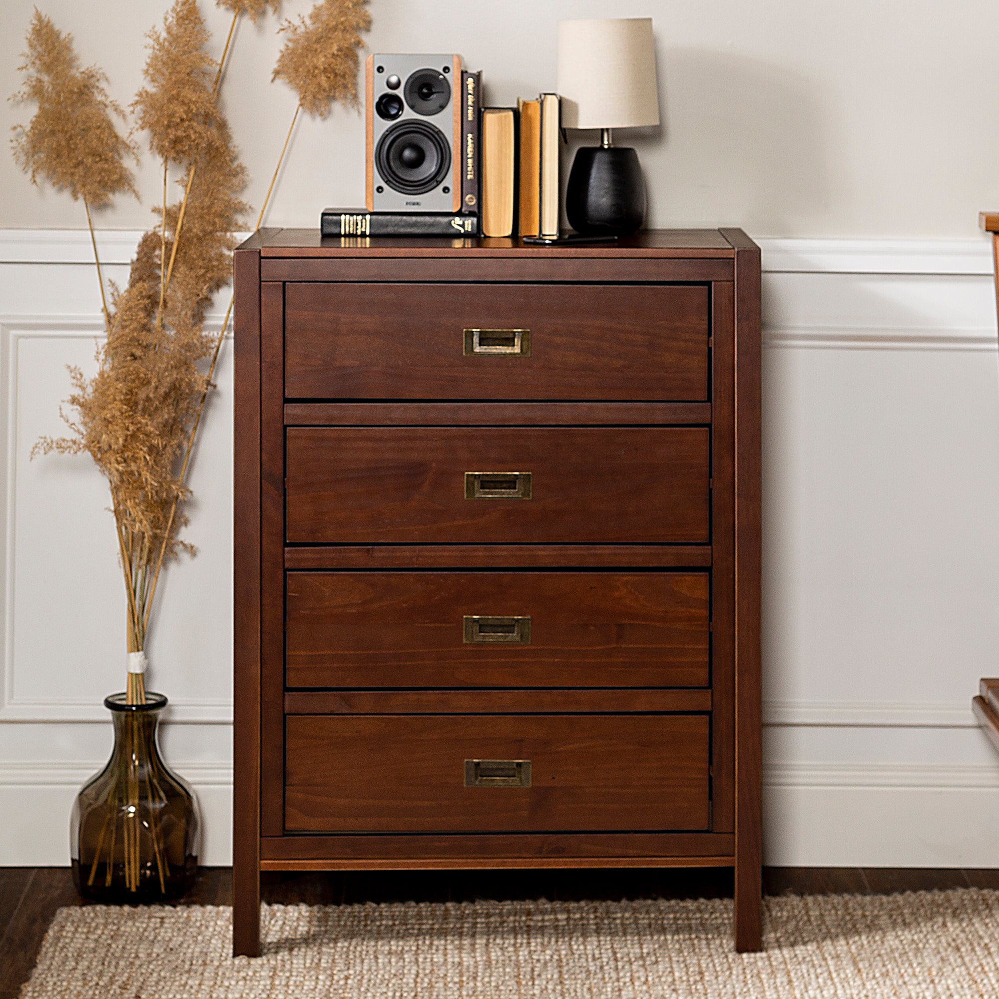 Chateau Lyon Annabelle Four Drawer Solid Wood Walnut Dresser