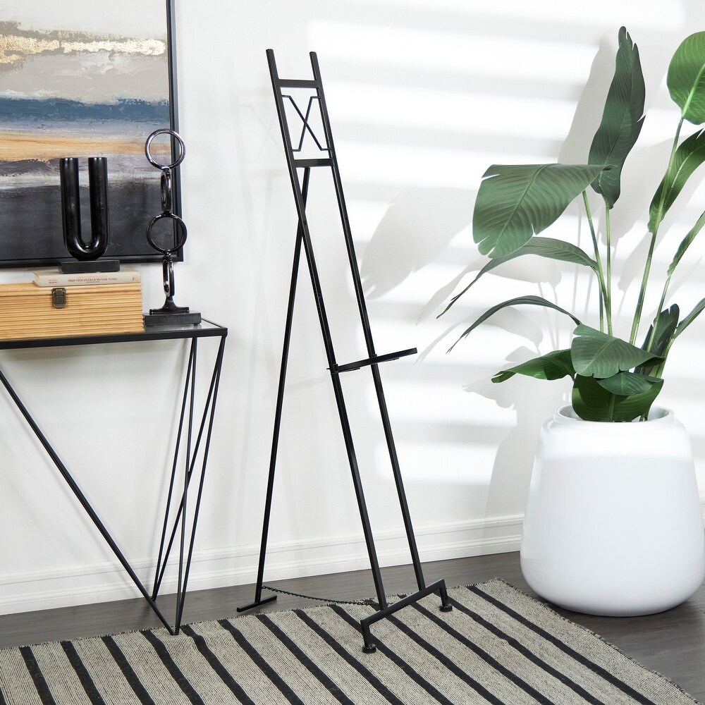 Black Metal Large Free Standing Adjustable Display Stand Easel with Chain Support