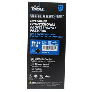 IDEAL Wire Armour 34 in. x 66 ft. Premium Vinyl Tape Brown (10-Pack) 46-35-BRN-10PK