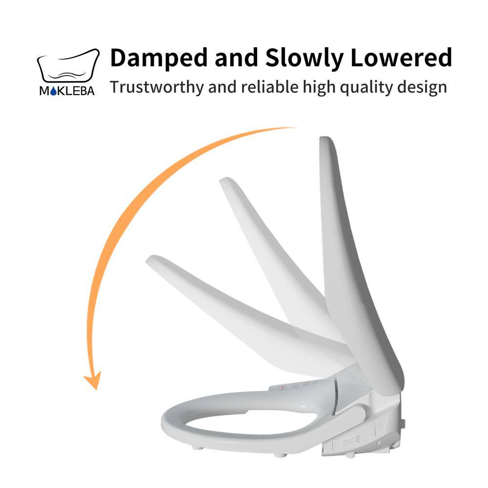 Mokleba Electric Heated Bidet Seat for Round Toilets in. White with Built-in Dryer and Adjustable Nozzle Position BTMKEBCO001