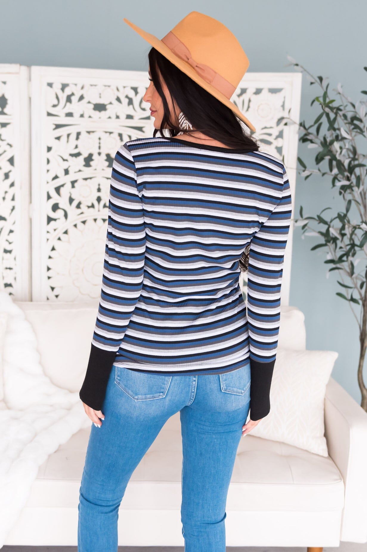 Complete Joy Modest Striped Top