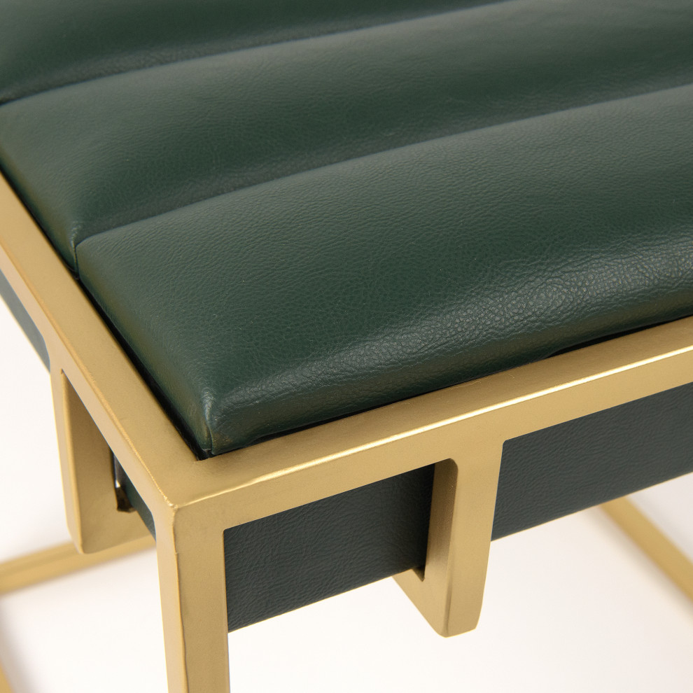 Annabelle Leather Stool   Contemporary   Vanity Stools And Benches   by Best Home Fashion  Houzz