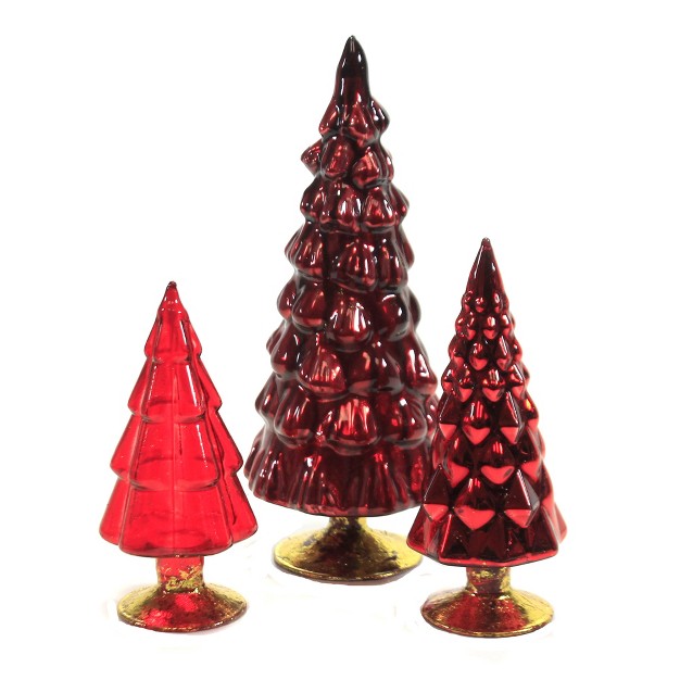 Small Hued Trees Set 3 Christmas Decorate Decor Mantle Cody Foster Decorative Sculptures