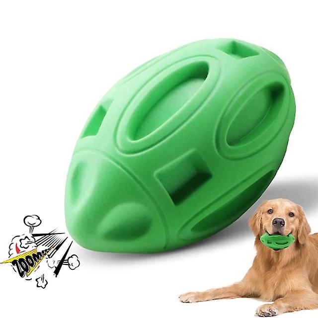 Squeaky tough rugby dog toys