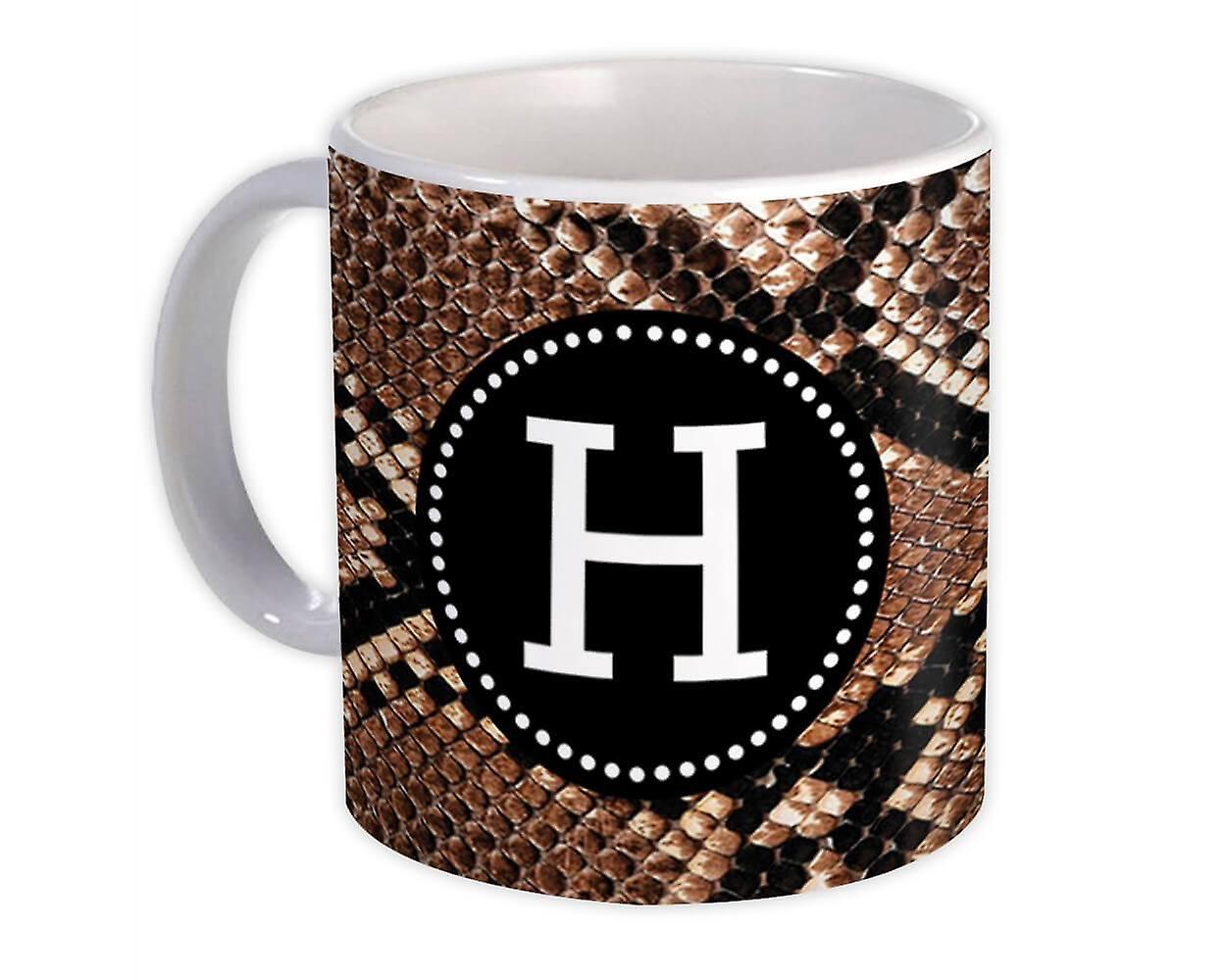 Gift Mug: Monogram Letter H Snake