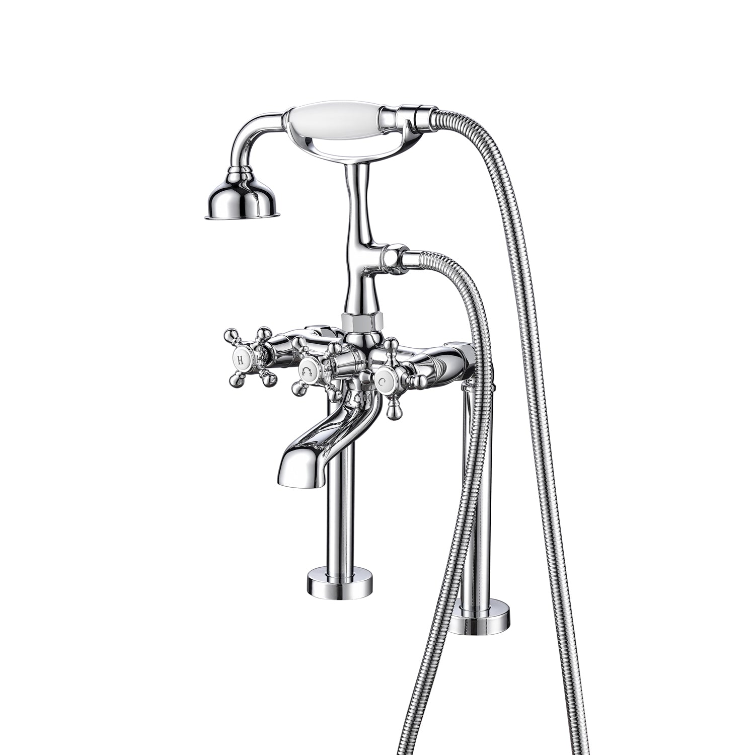 Tub Rim-Mounted Filler with Diverter