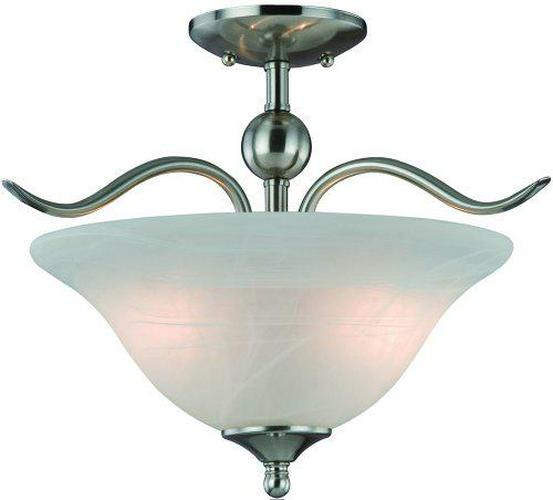 Hardware House Dover 2-Light Semi-flush Ceiling Fixture  Finish: Satin Nickel