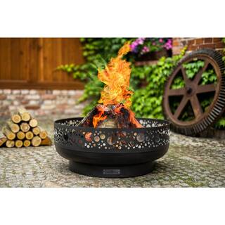 Good Directions Cook King 111283 Boston Fire Pit 31.5 in. Dia Laser Cut Design Wood Burning Fire Pit 111283