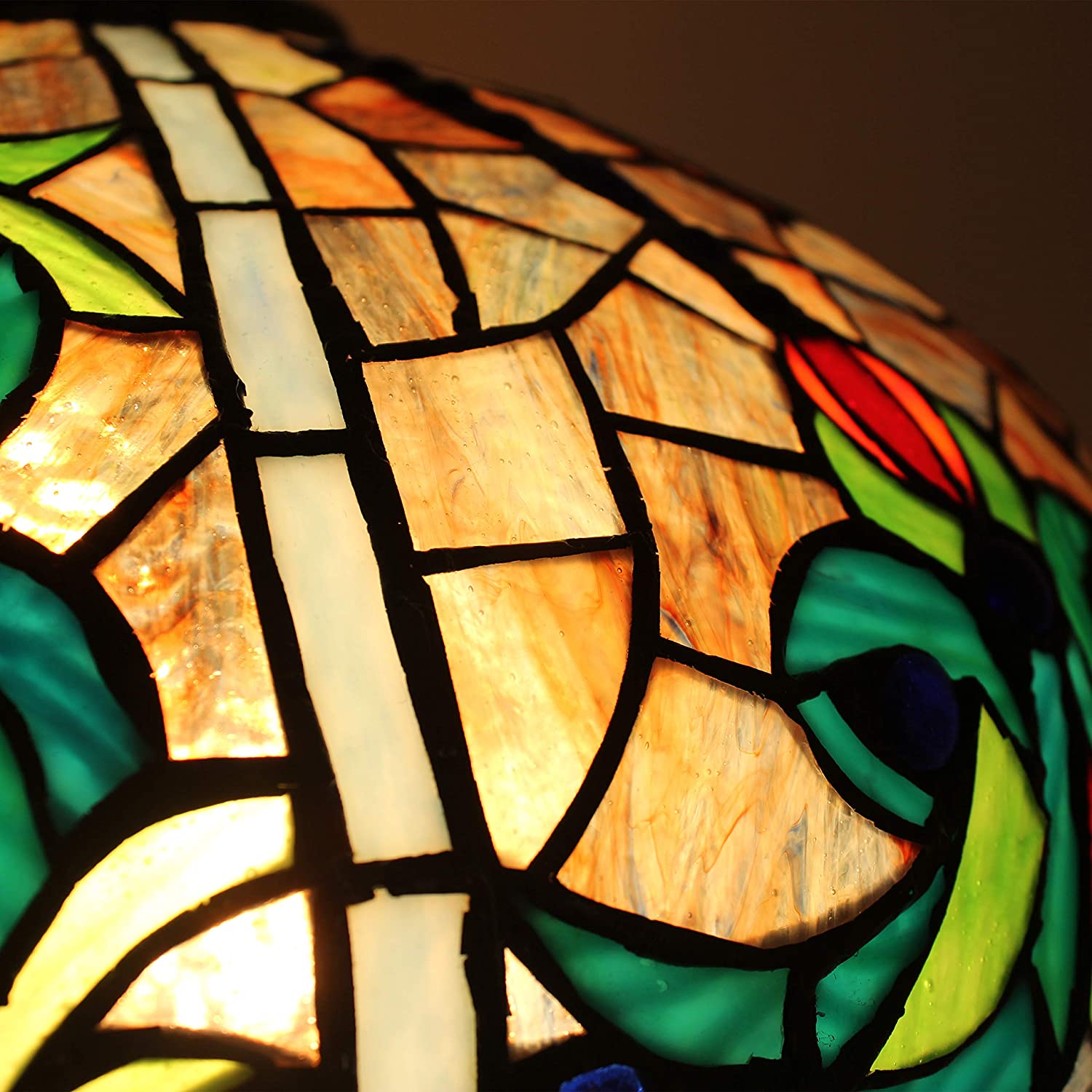 RADIANCE Goods Tiffany-Style Victorian Stained Glass Table Lamp 17" Width