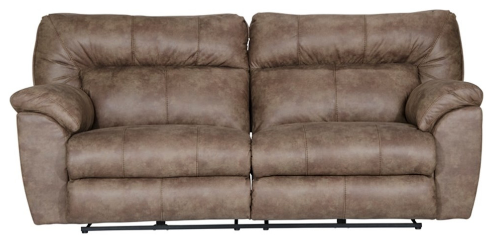 Catnapper Thompson Power Reclining Sofa in Brown Polyester Fabric   Contemporary   Sofas   by Homesquare  Houzz