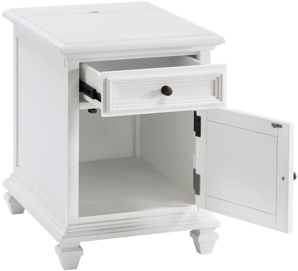 Charlestown White Storage End Table