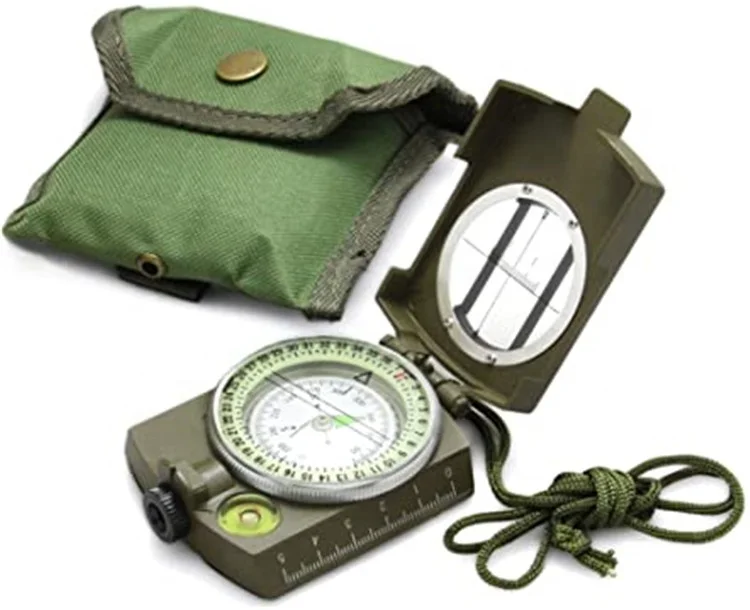 Wholesale Survival Zine oy Compass Camping Prismatic Compass Multi tools Luminous Display Compass for Hiking