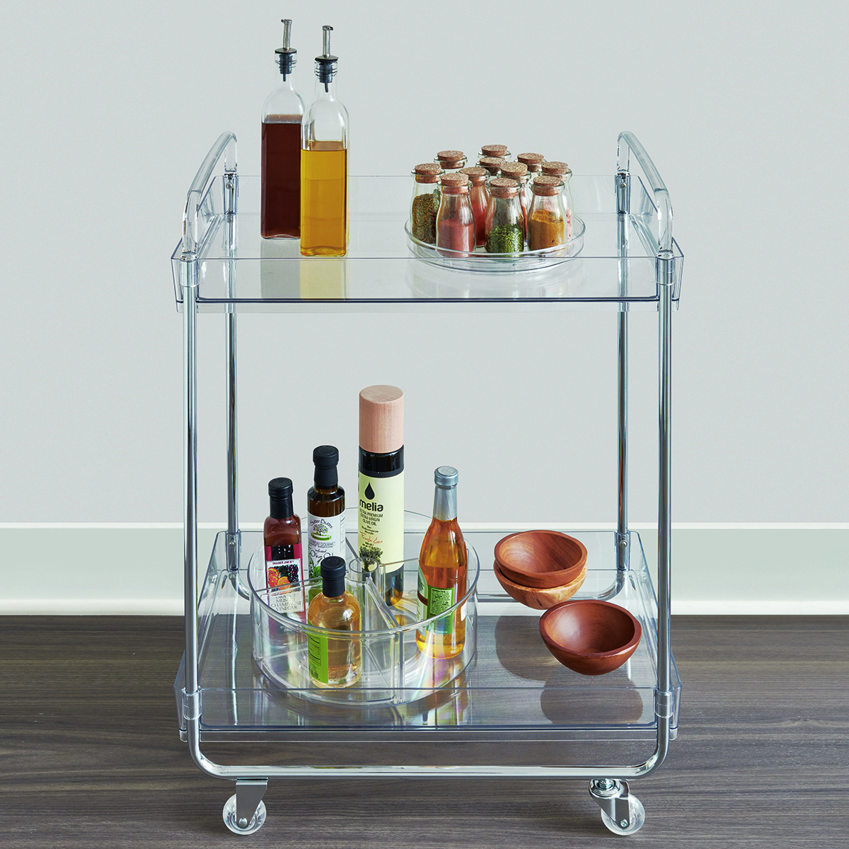 The Home Edit Clear Rolling Cart