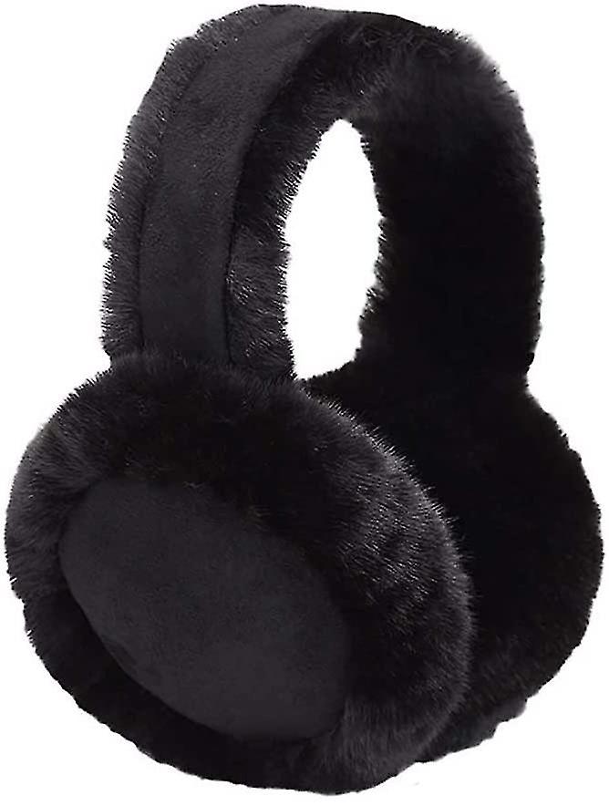 Winter Women's Warm Earmuffs， Foldable Suede Plush Earmuffs， Portable Outdoor Windproof Earmuffs， Suitable For Cycling， Running， Walking， Shopping (co