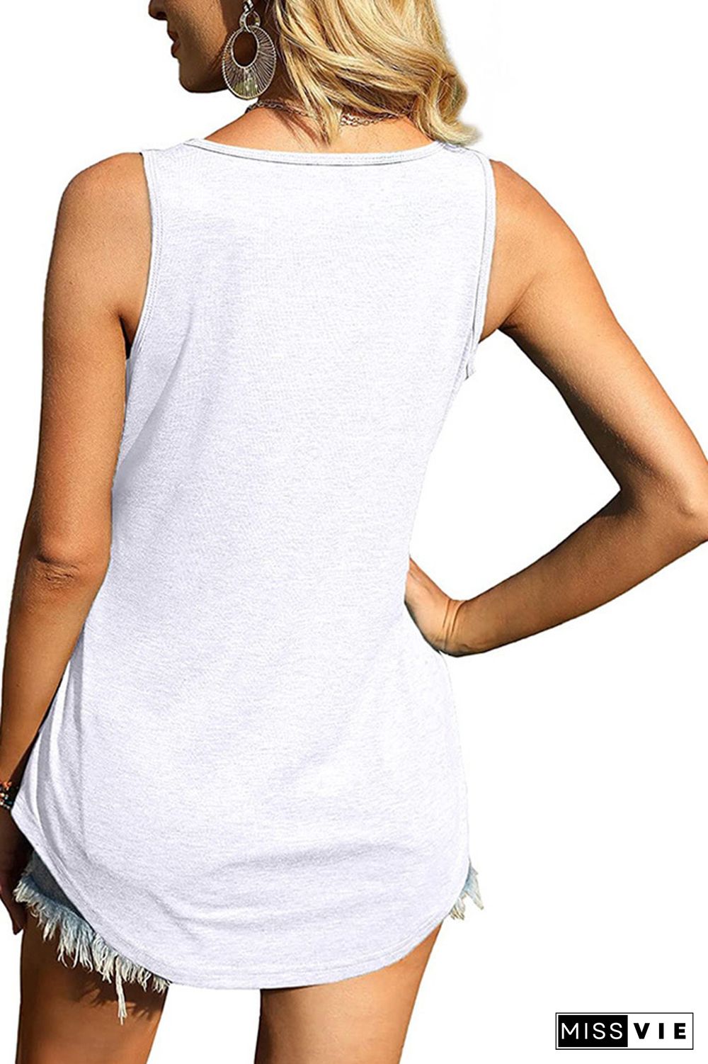 Plain Square Neck Jersey Tank Top